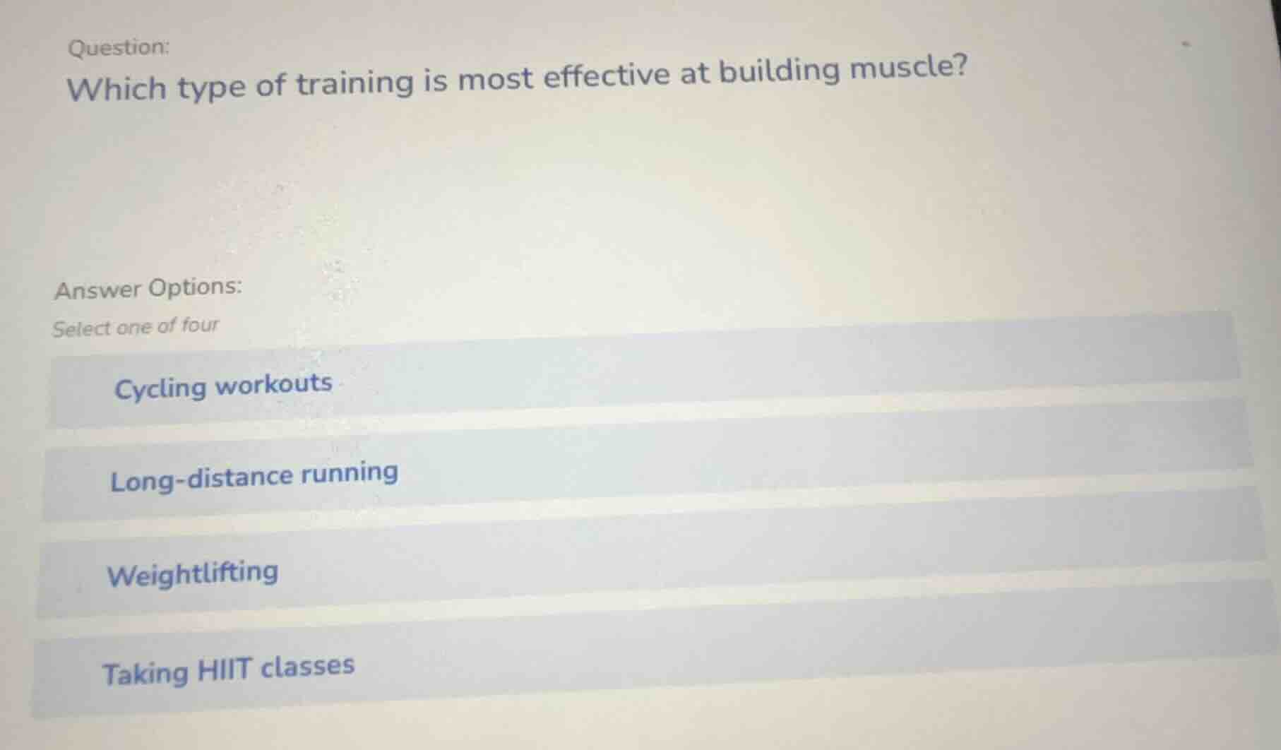question: which type of training is most effective at building muscle? …