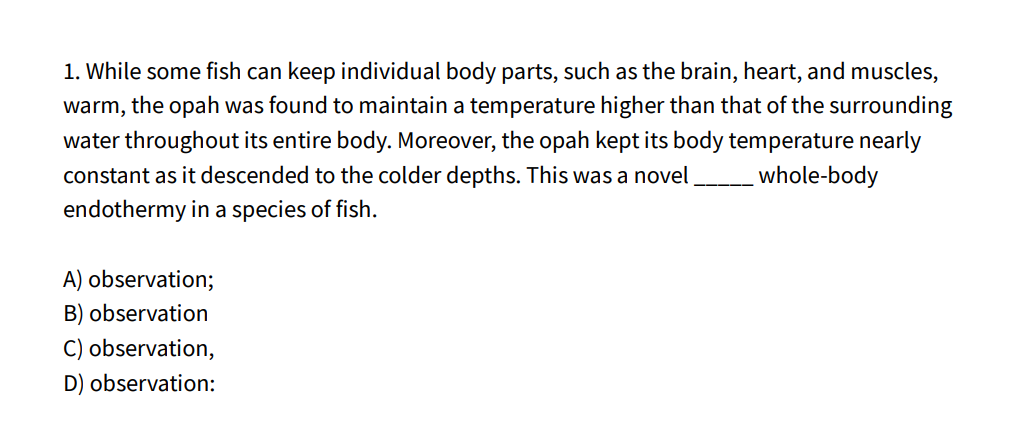 1. while some fish can keep individual body parts, such as the brain, h…