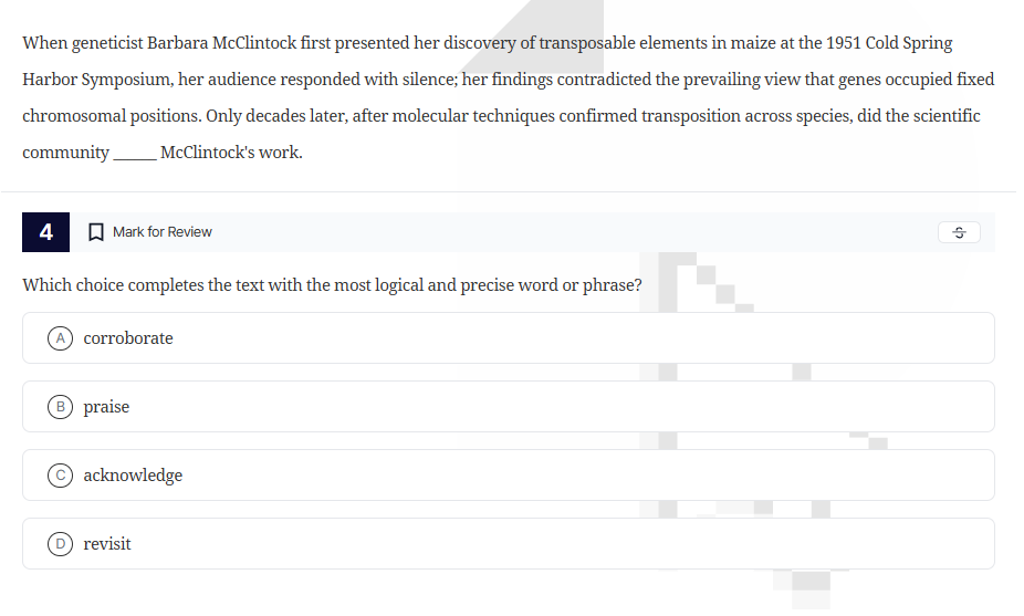 when geneticist barbara mcclintock first presented her discovery of tra…