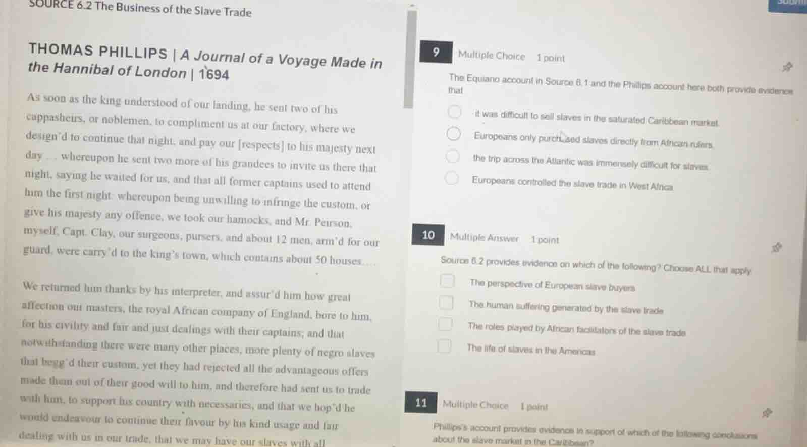 source 6.2 the business of the slave trade thomas phillips | a journal …