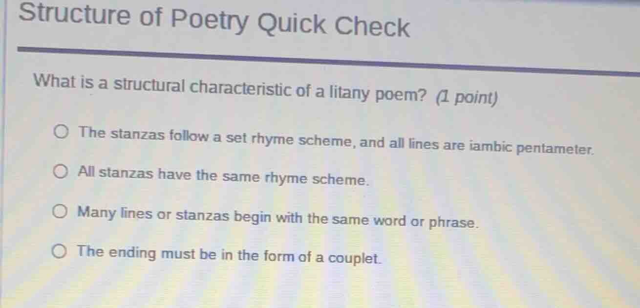 structure of poetry quick check what is a structural characteristic of …