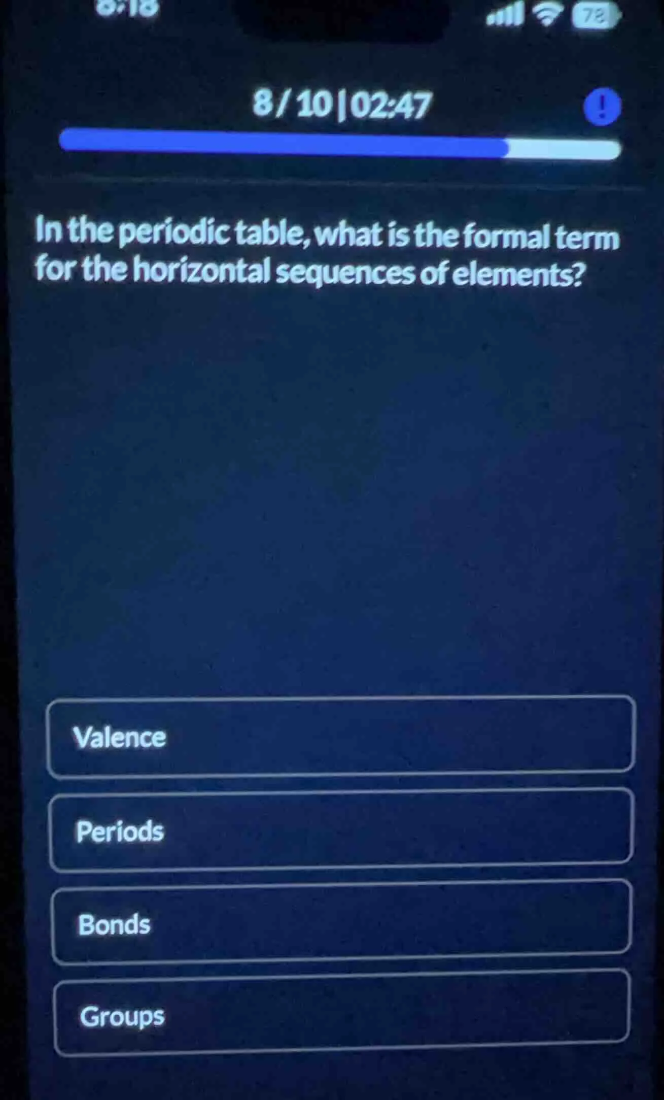 in the periodic table, what is the formal term for the horizontal seque…