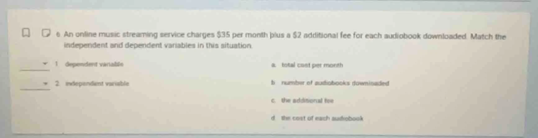 6. an online music streaming service charges $35 per month plus a $2 ad…