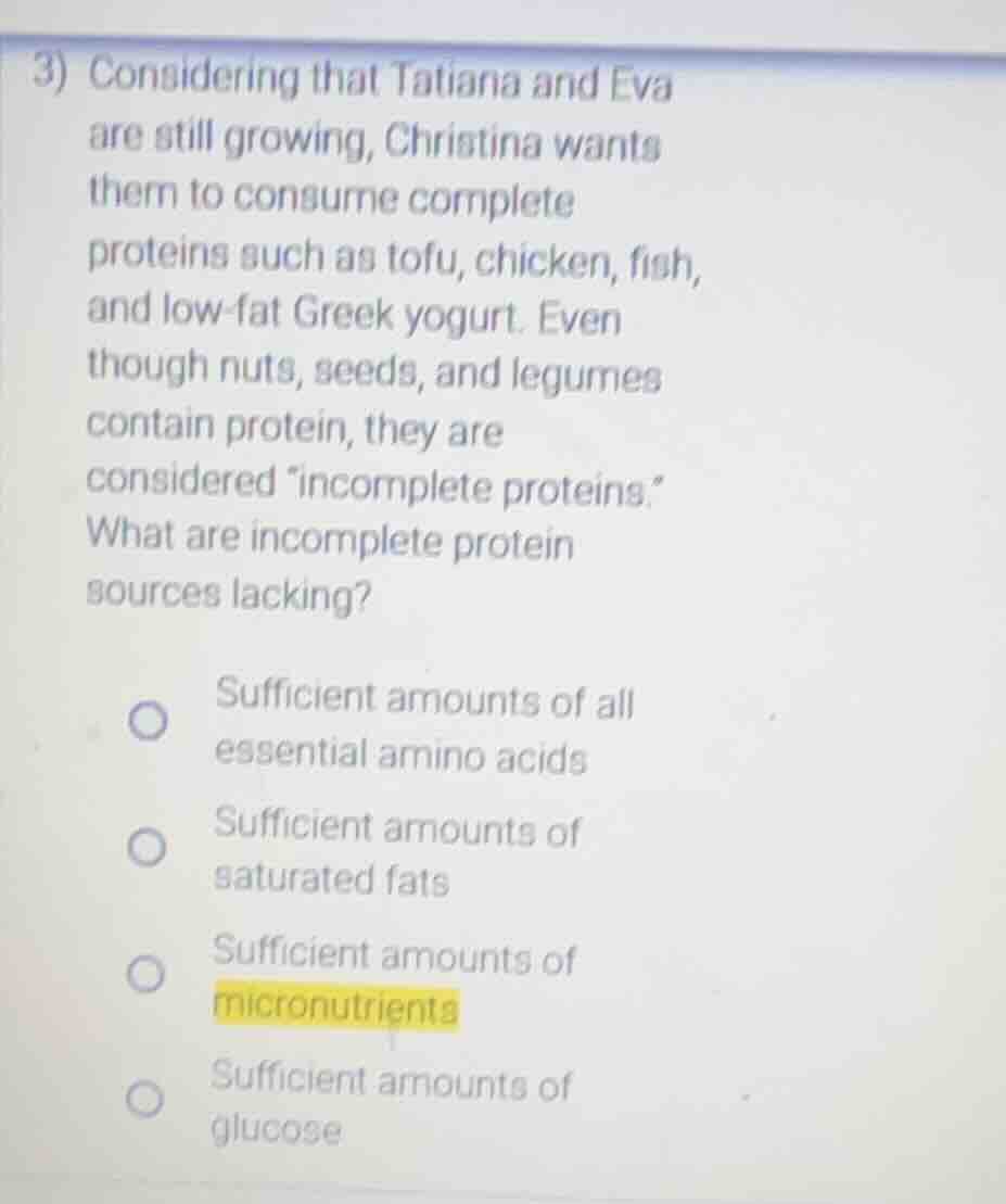 3) considering that tatiana and eva are still growing, christina wants …