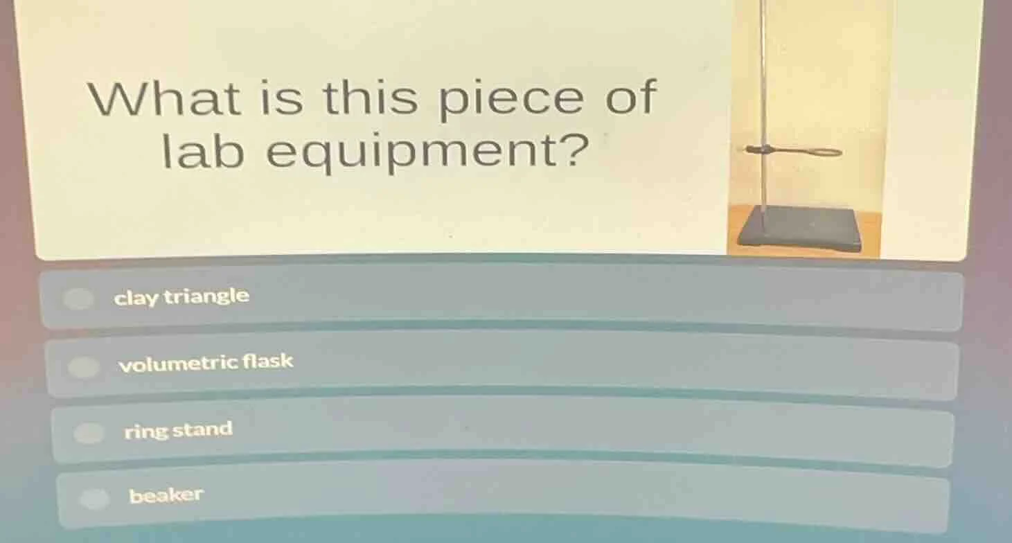 what is this piece of lab equipment? clay triangle volumetric flask rin…