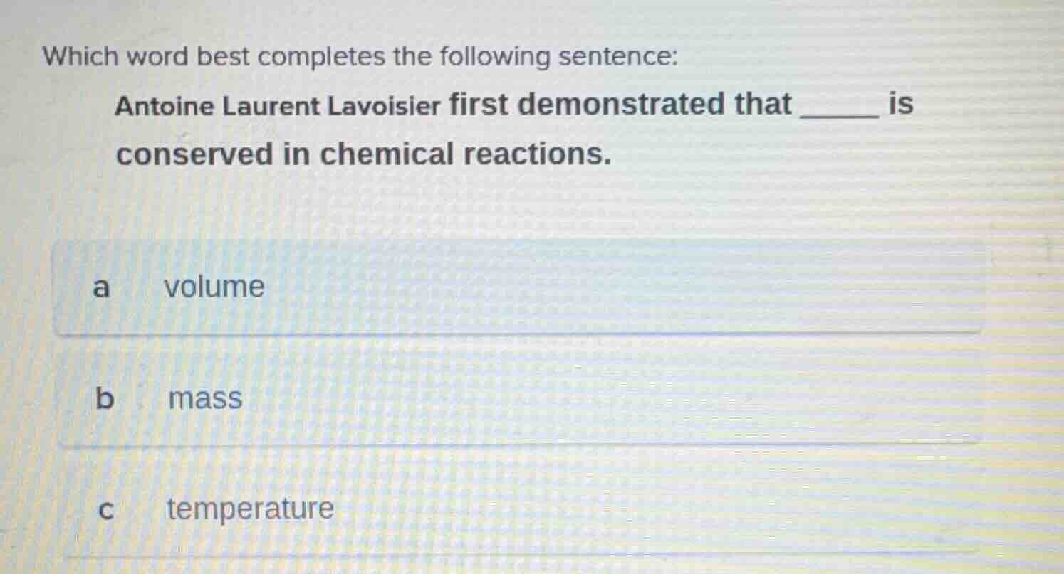 which word best completes the following sentence: antoine laurent lavoi…