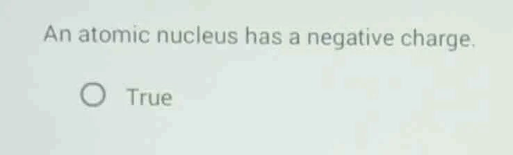 an atomic nucleus has a negative charge. true