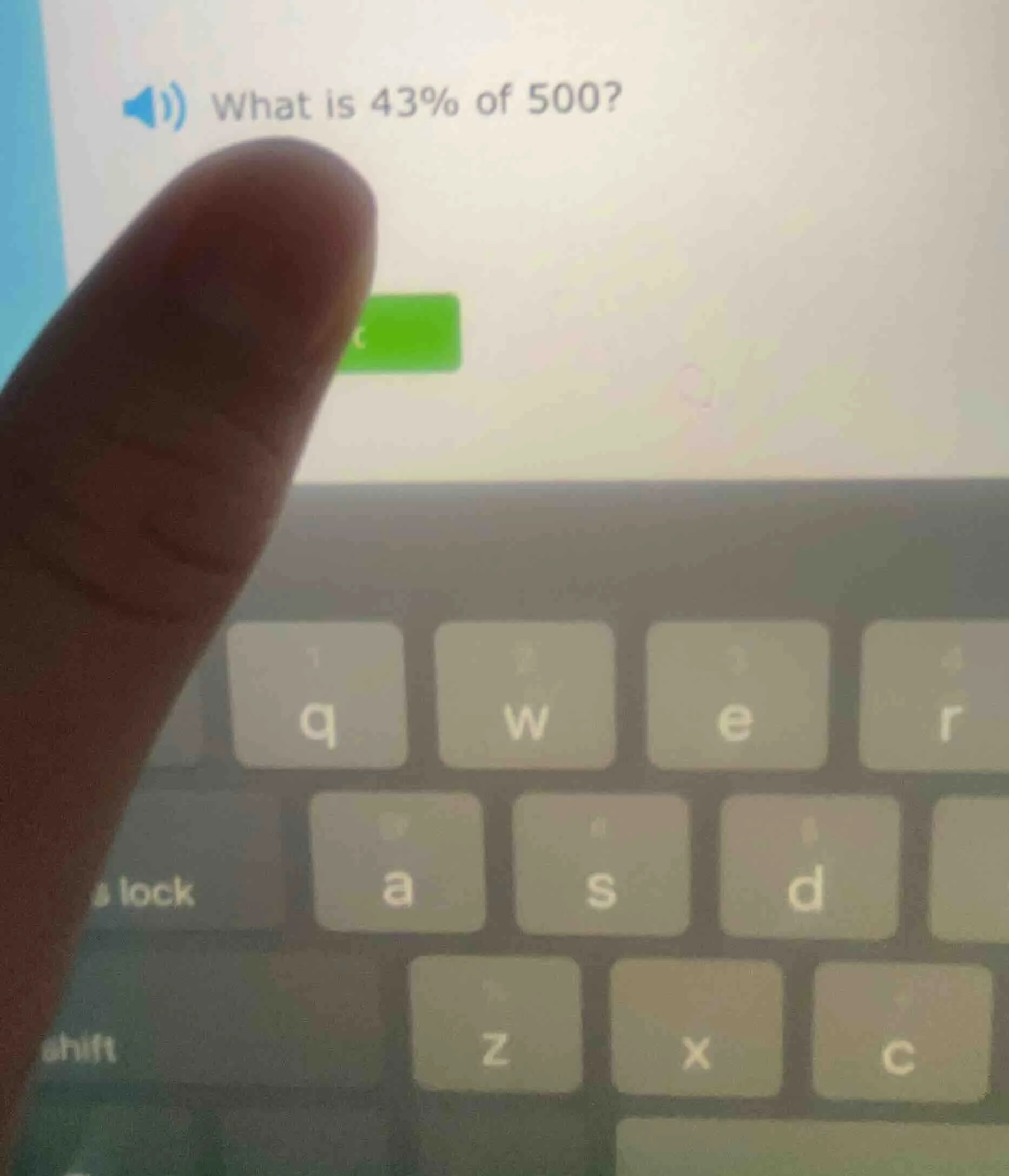 what is 43% of 500?
