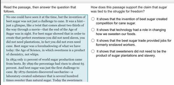 read the passage, then answer the question that follows. no one could h…