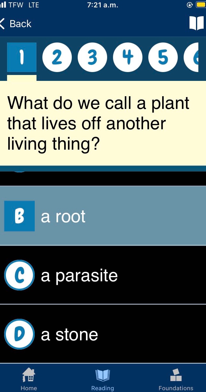 what do we call a plant that lives off another living thing? b a root c…