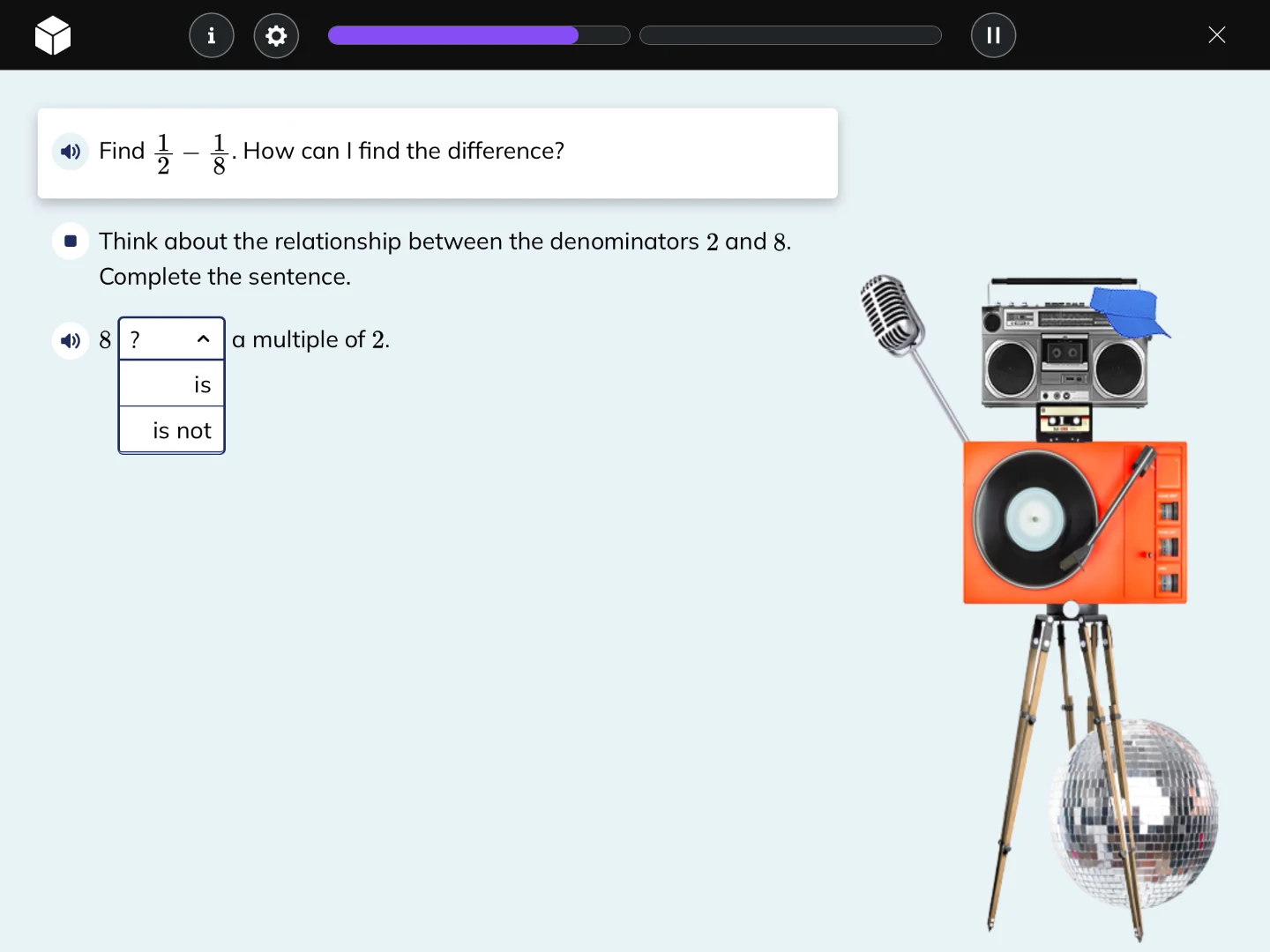 find $\frac{1}{2} - \frac{1}{8}$. how can i find the difference? think …