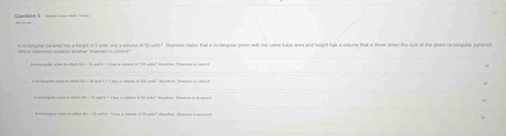 question 5 (multiple choice worth 2 points) (03.03 mc) a rectangular py…