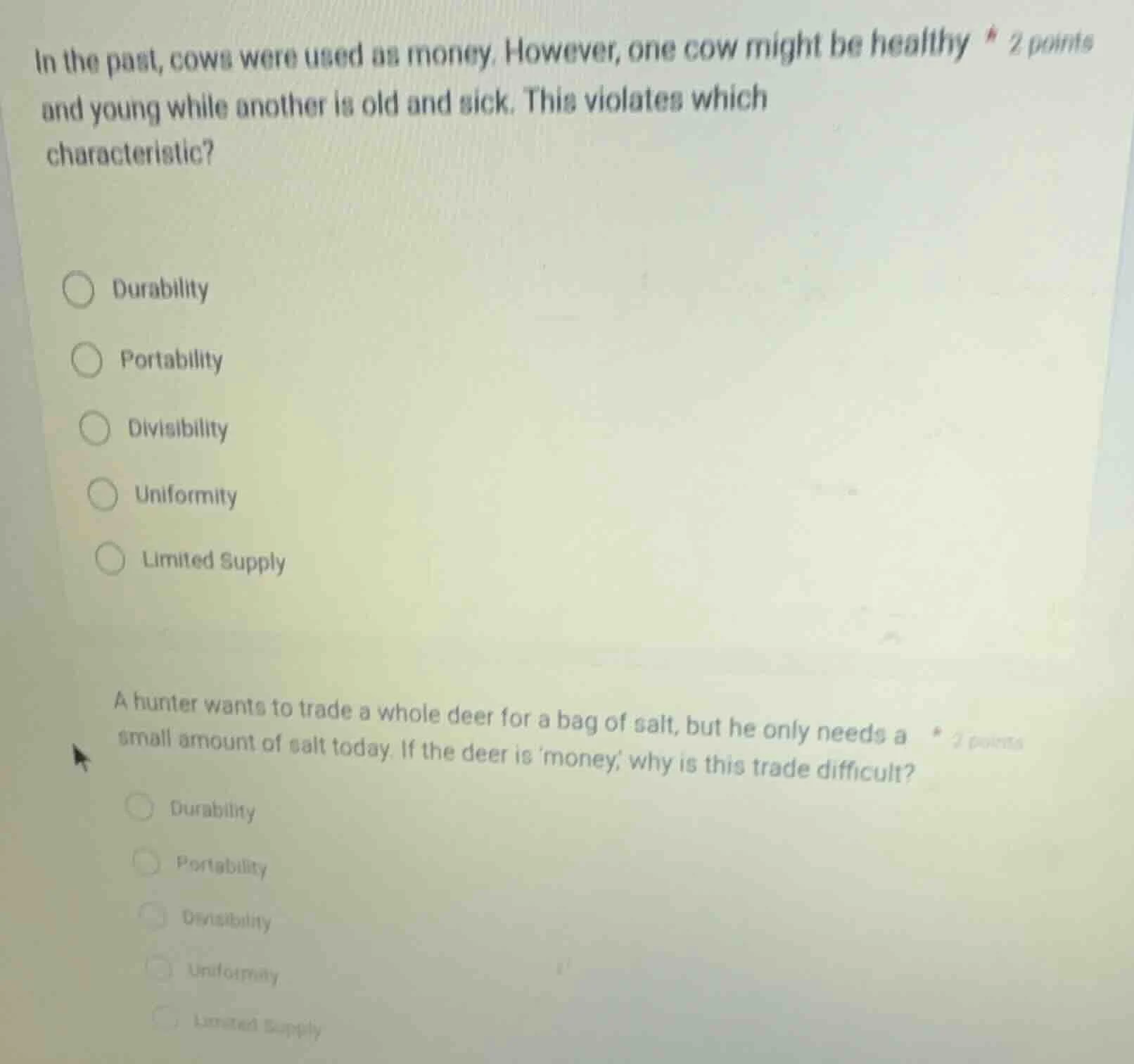 in the past, cows were used as money. however, one cow might be healthy…