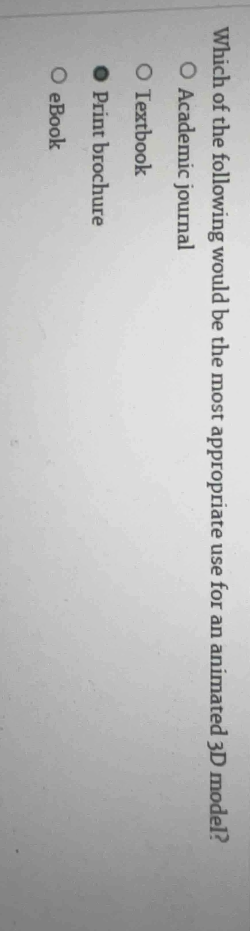 which of the following would be the most appropriate use for an animate…