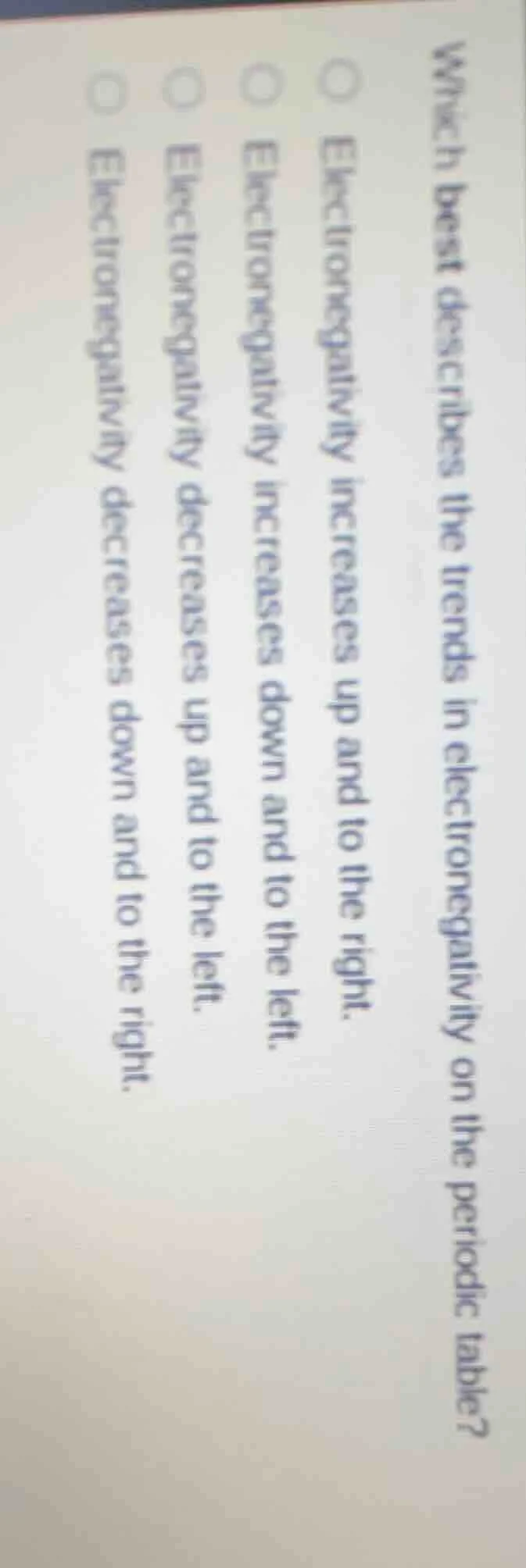 which best describes the trends in electronegativity on the periodic ta…
