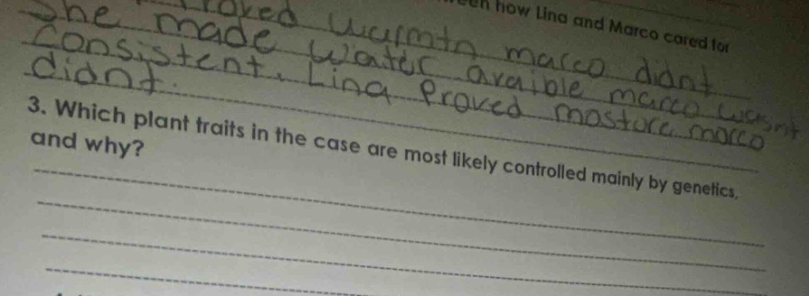 3. which plant traits in the case are most likely controlled mainly by …