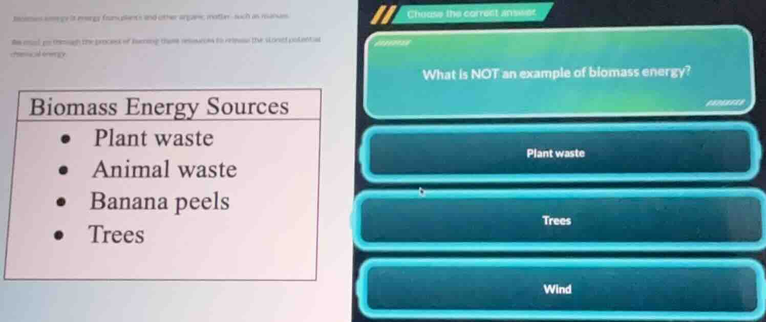 biomass energy is energy from plants and other organic matter, such as …