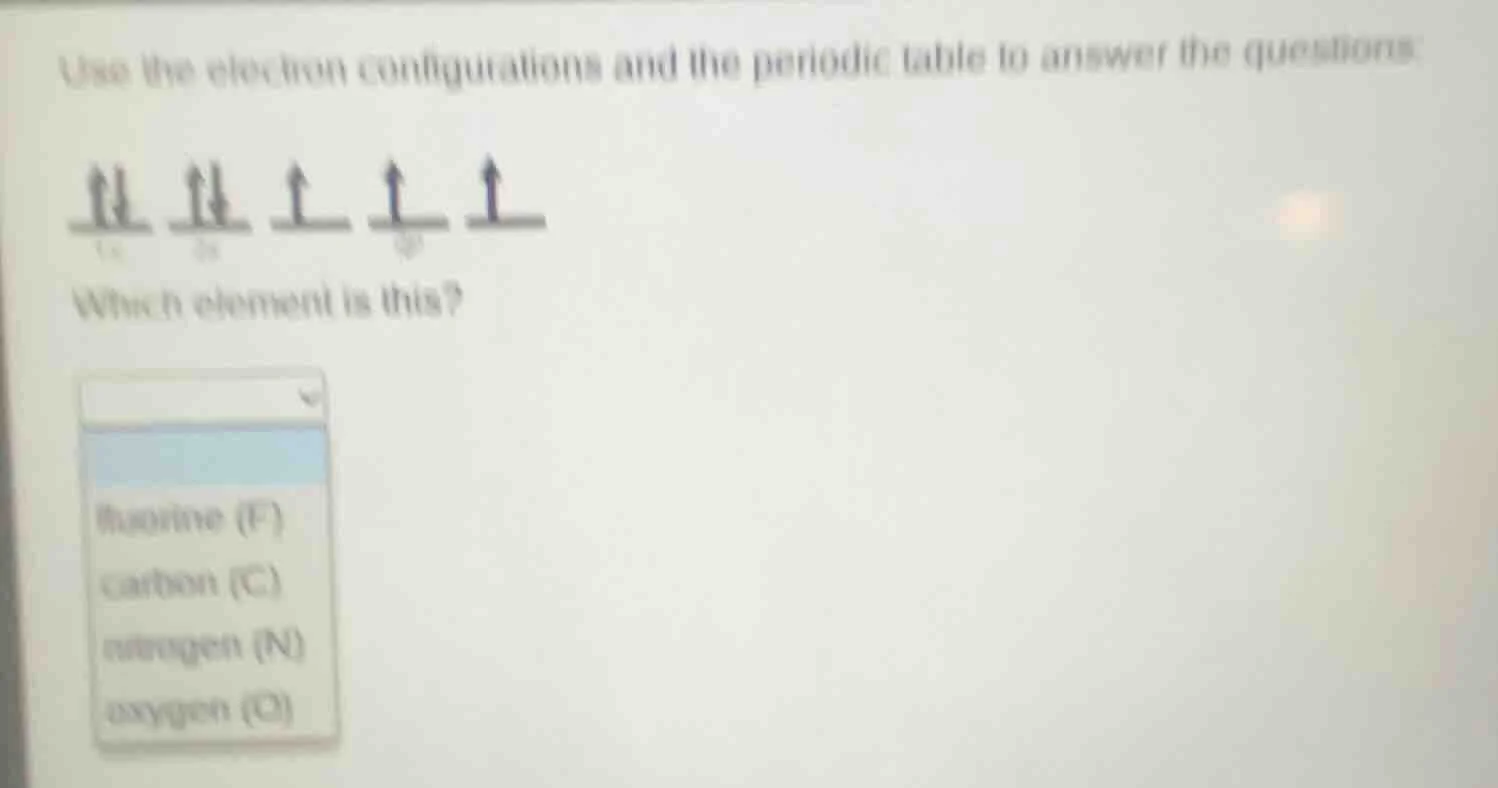use the electron configurations and the periodic table to answer the qu…