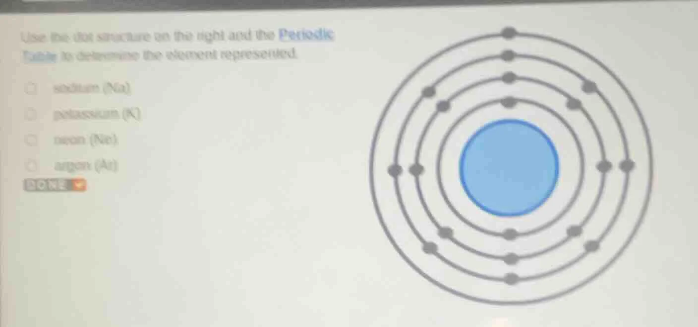 use the dot structure on the right and the periodic table to determine …