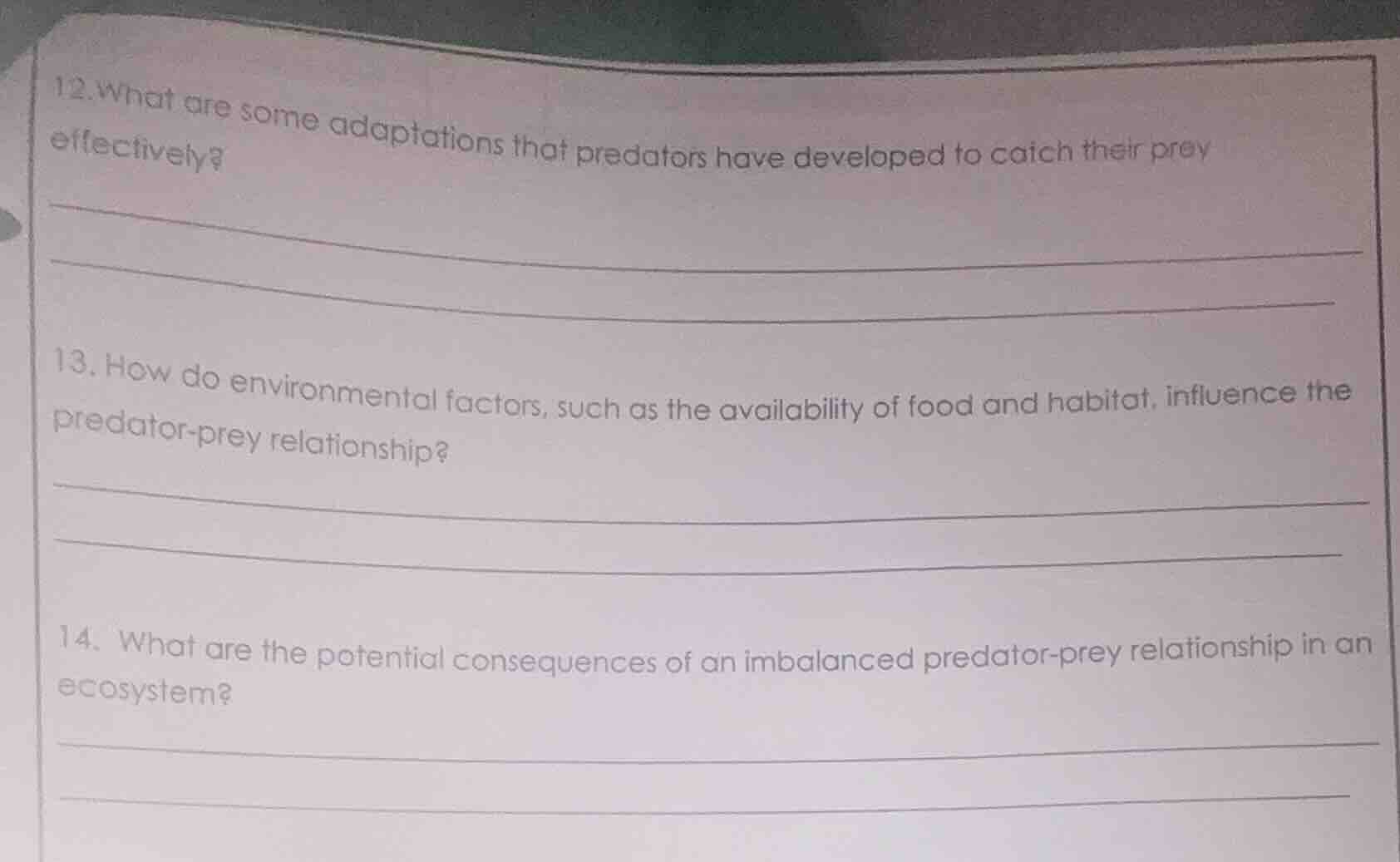 12. what are some adaptations that predators have developed to catch th…