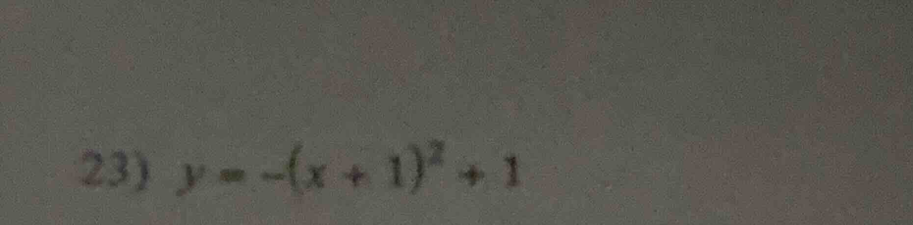 23) $y = -(x + 1)^2 + 1$