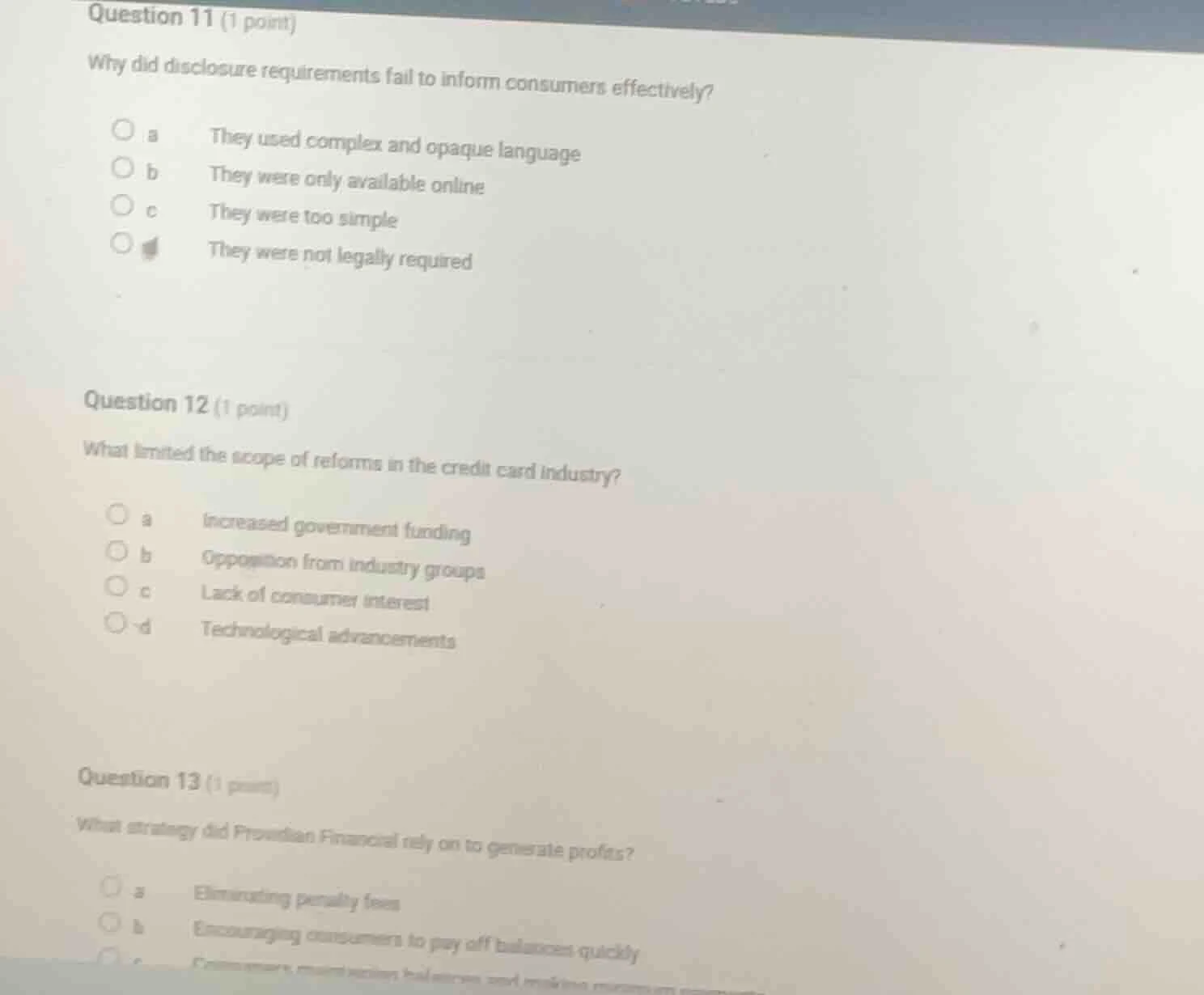 question 11 (1 point) why did disclosure requirements fail to inform co…