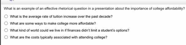 what is an example of an effective rhetorical question in a presentatio…