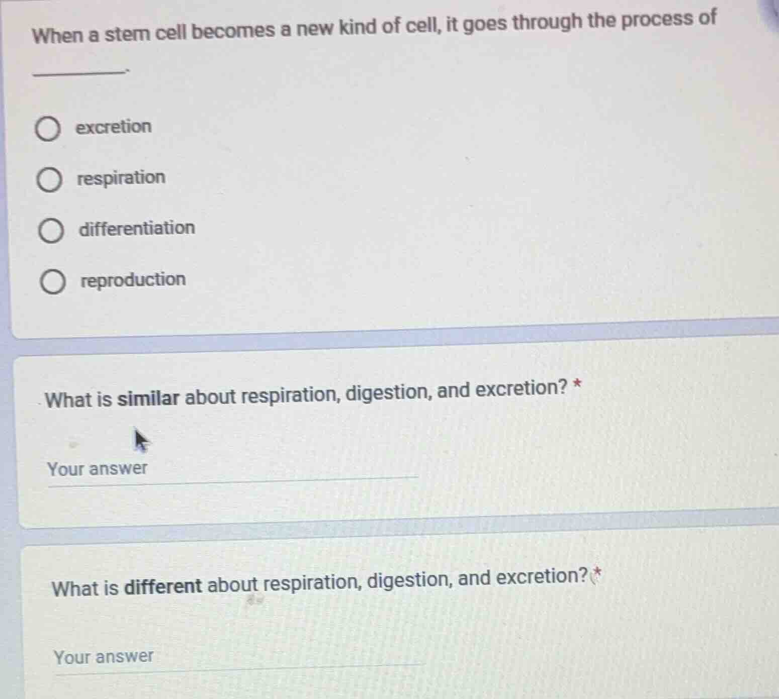 when a stem cell becomes a new kind of cell, it goes through the proces…