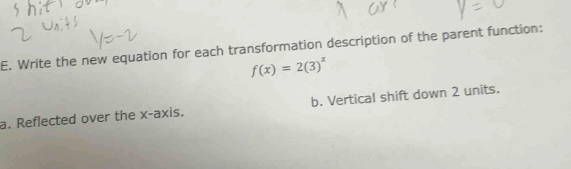 e. write the new equation for each transformation description of the pa…