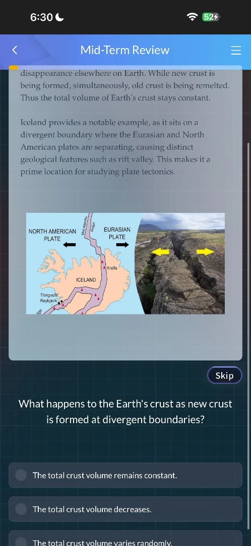 disappearance elsewhere on earth. while new crust is being formed, simu…