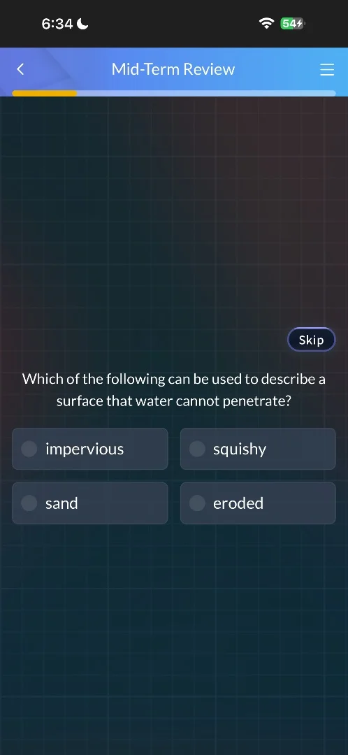 which of the following can be used to describe a surface that water can…