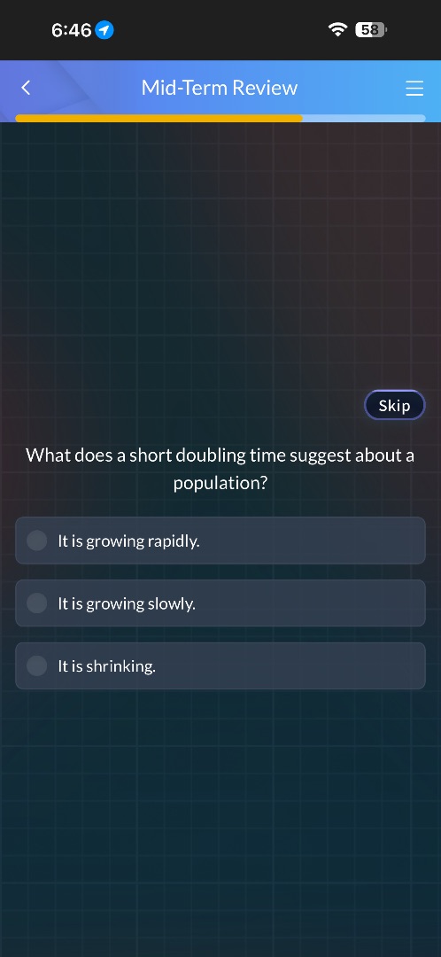 what does a short doubling time suggest about a population? - it is gro…