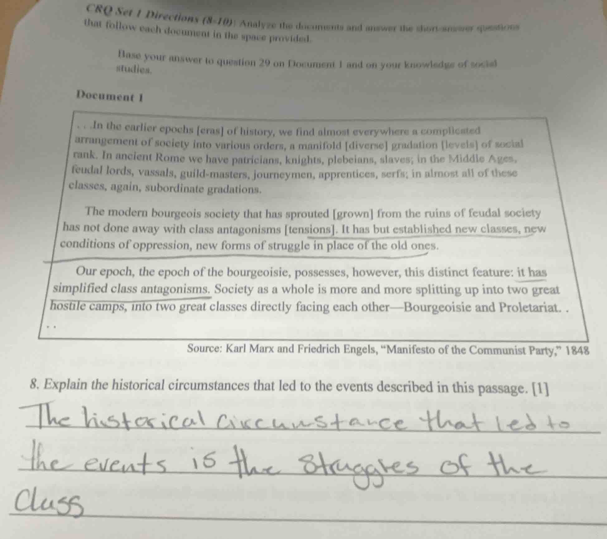 crq set 1 directions (8 - 10): analyze the documents and answer the sho…