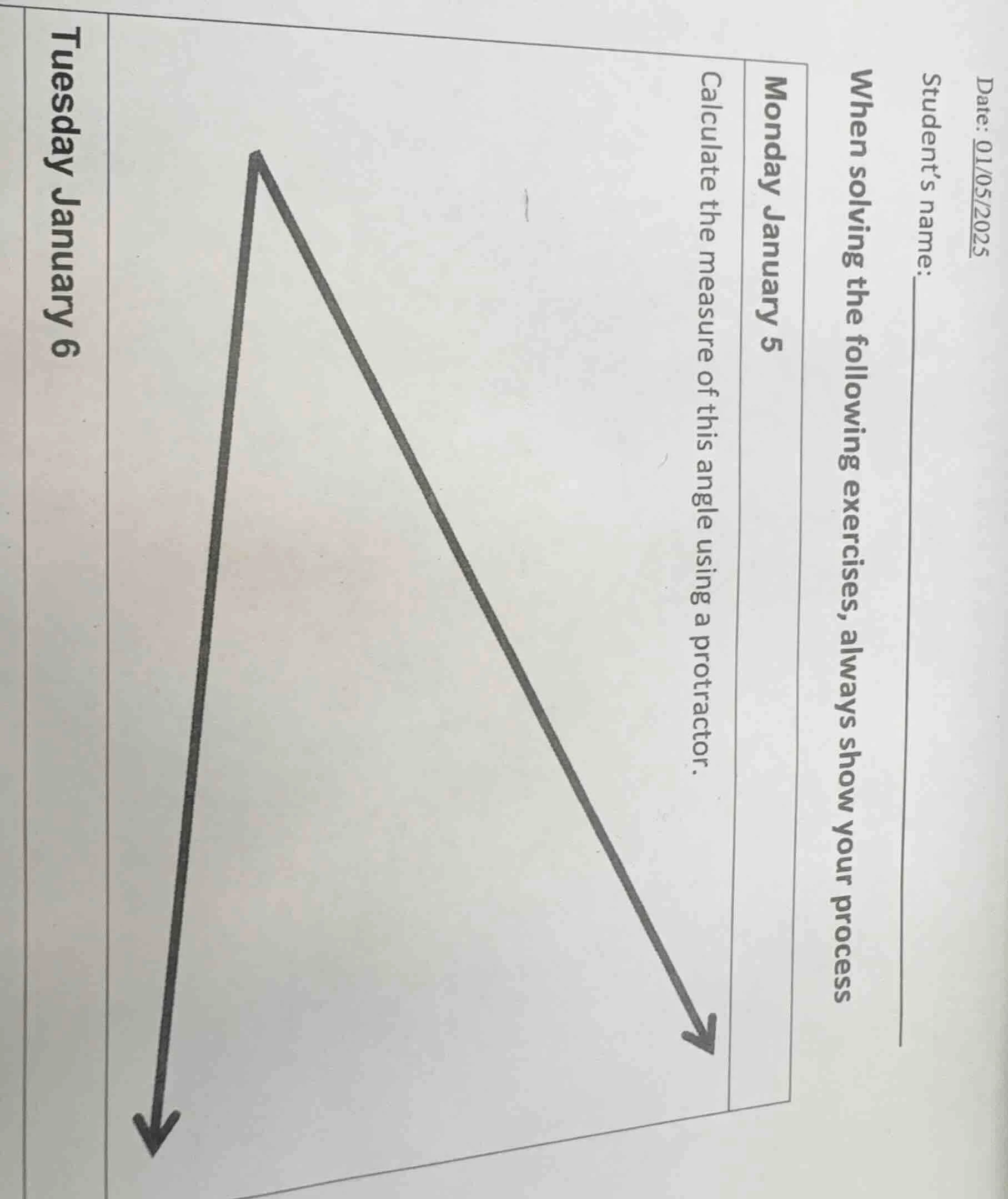 date: 01/05/2025 student’s name: when solving the following exercises, …