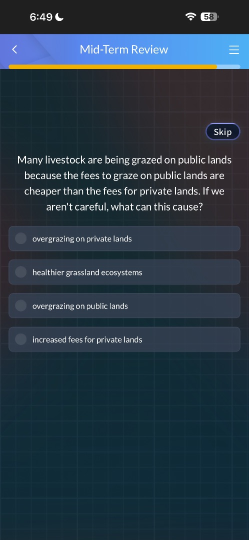 many livestock are being grazed on public lands because the fees to gra…