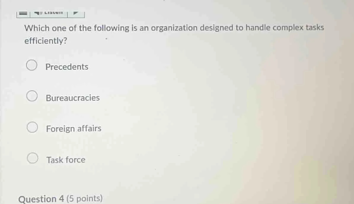 which one of the following is an organization designed to handle comple…