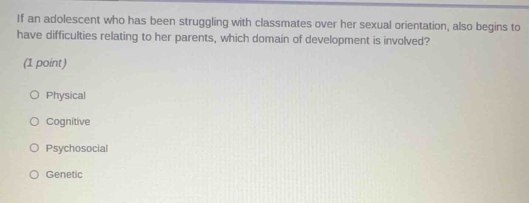 if an adolescent who has been struggling with classmates over her sexua…
