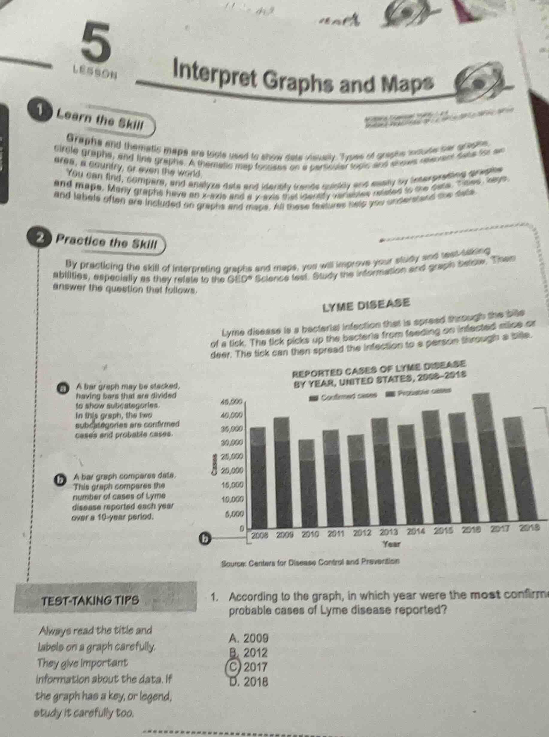 5 lesson interpret graphs and maps 1 learn the skill graphs and themati…