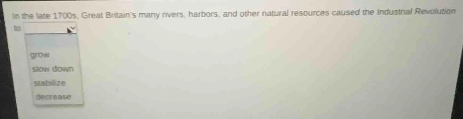 in the late 1700s, great britain’s many rivers, harbors, and other natu…