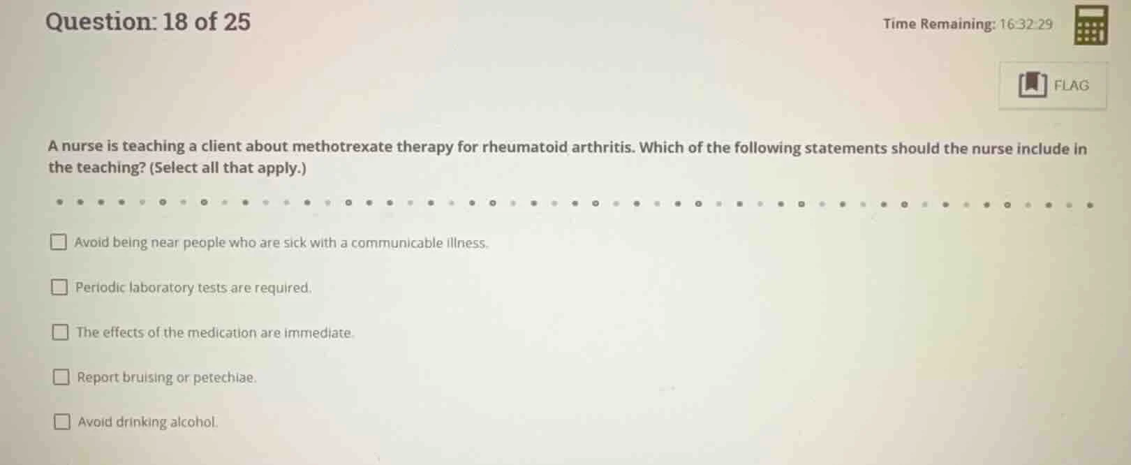 a nurse is teaching a client about methotrexate therapy for rheumatoid …