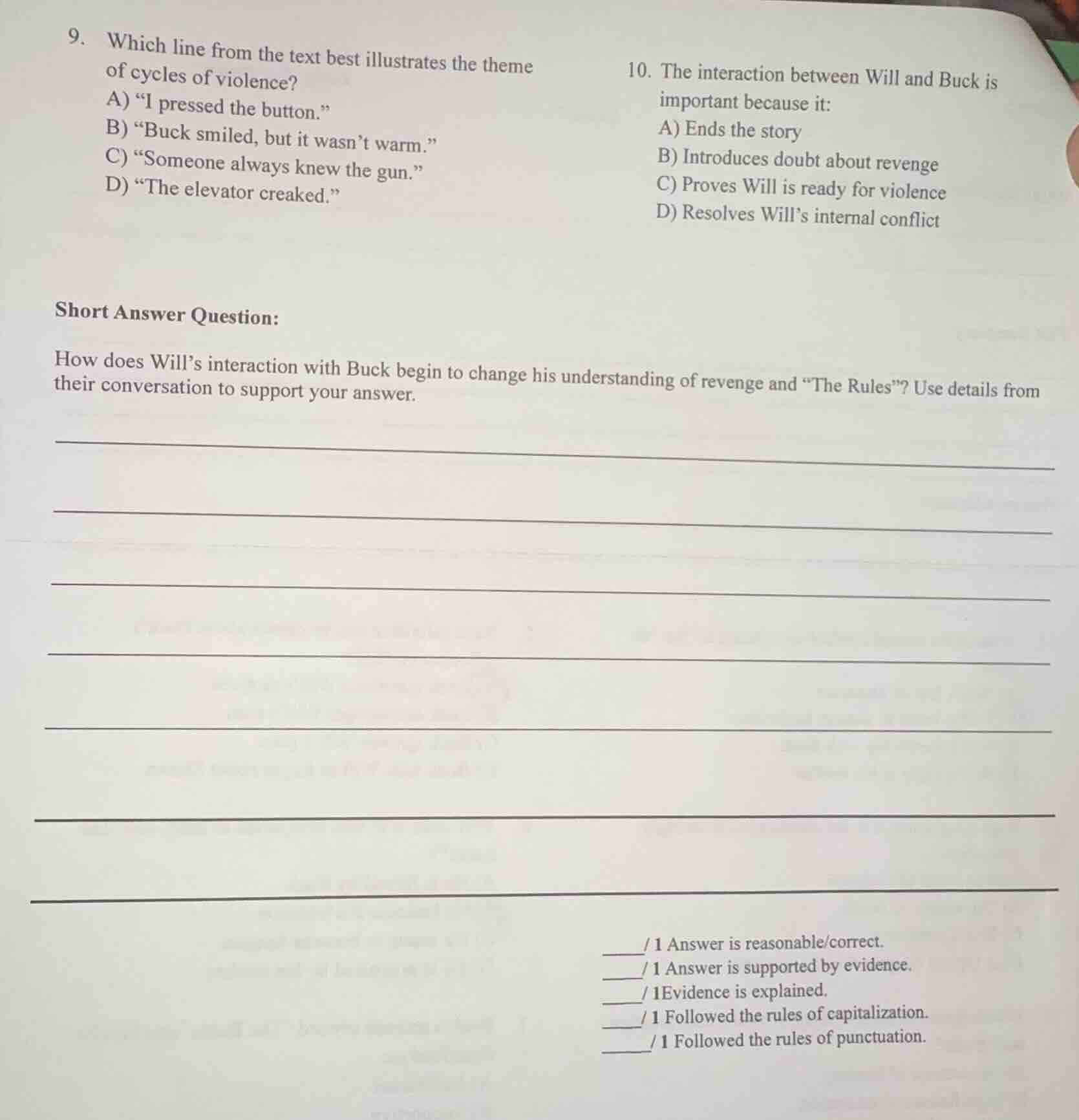 9. which line from the text best illustrates the theme of cycles of vio…