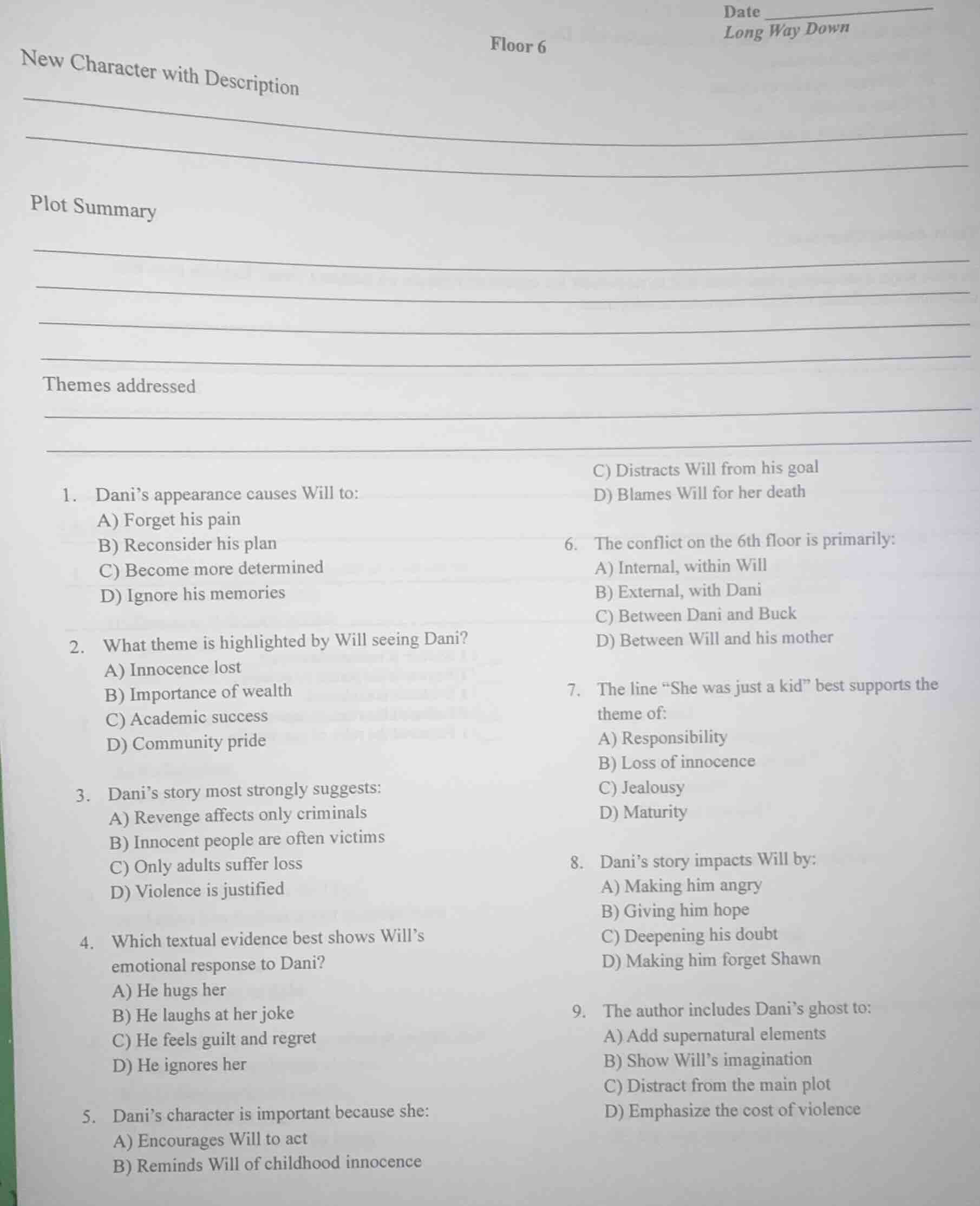 date long way down floor 6 new character with description plot summary …