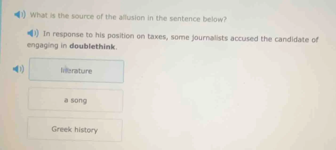 what is the source of the allusion in the sentence below? in response t…