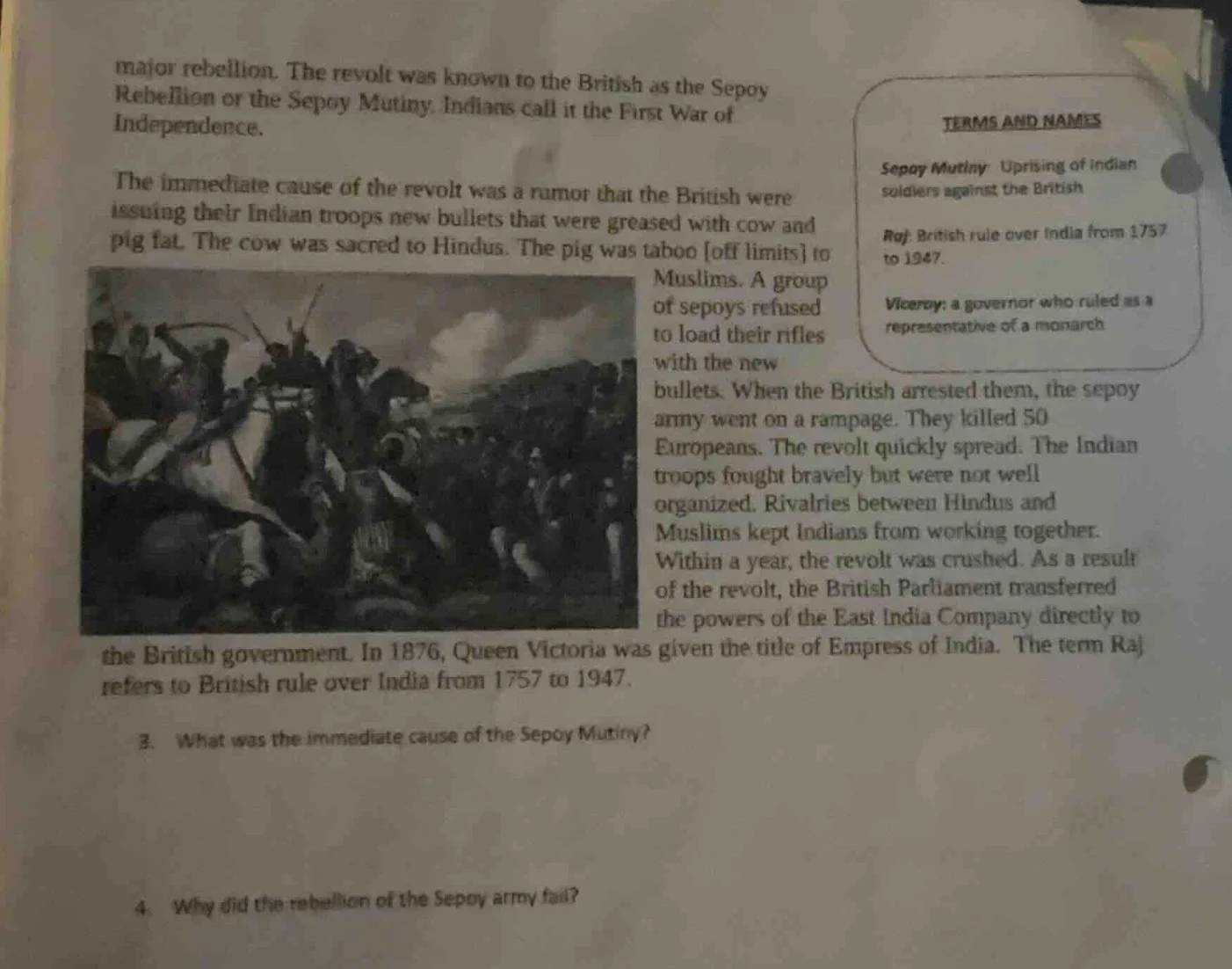 major rebellion. the revolt was known to the british as the sepoy rebel…