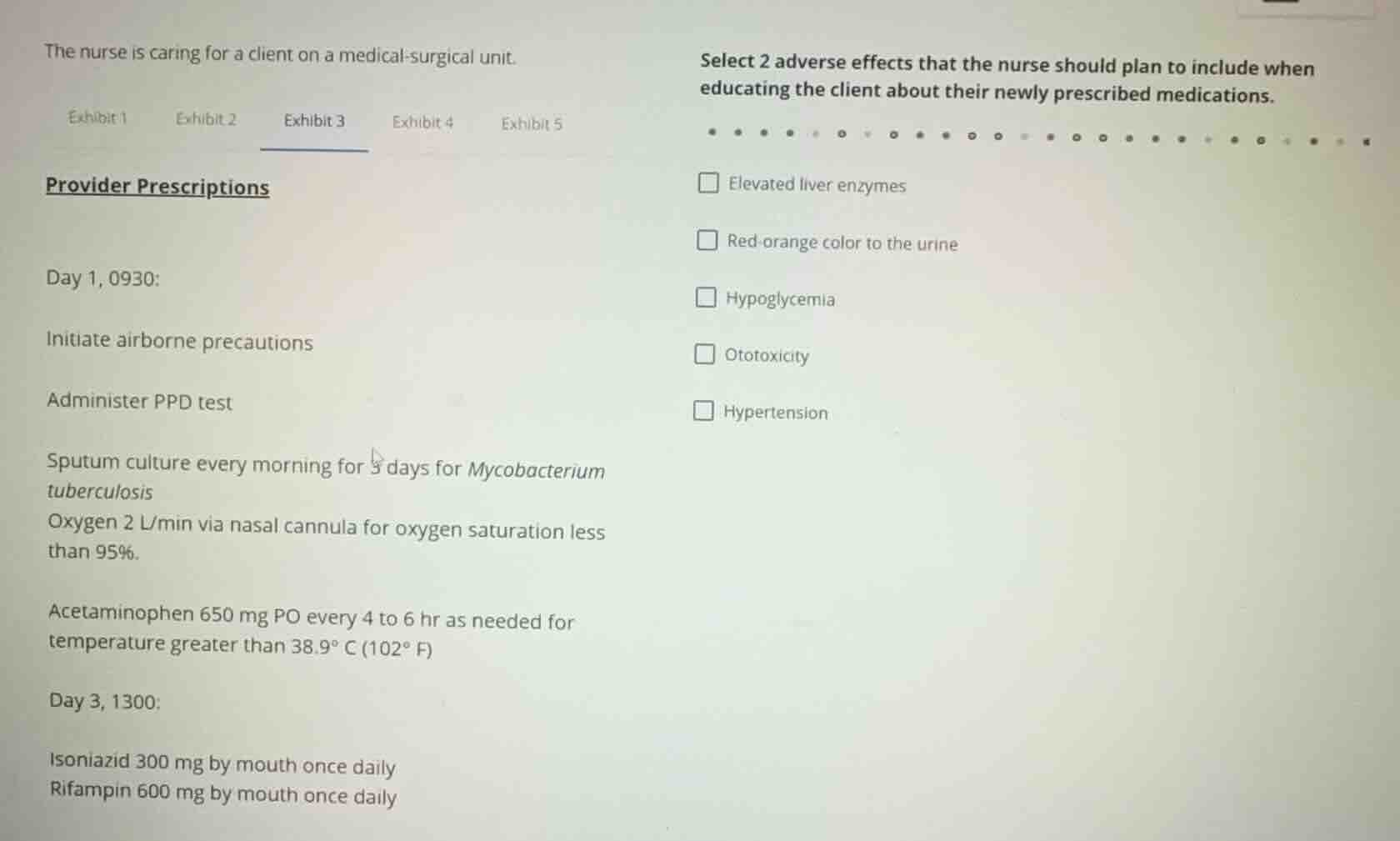 the nurse is caring for a client on a medical - surgical unit. exhibit …