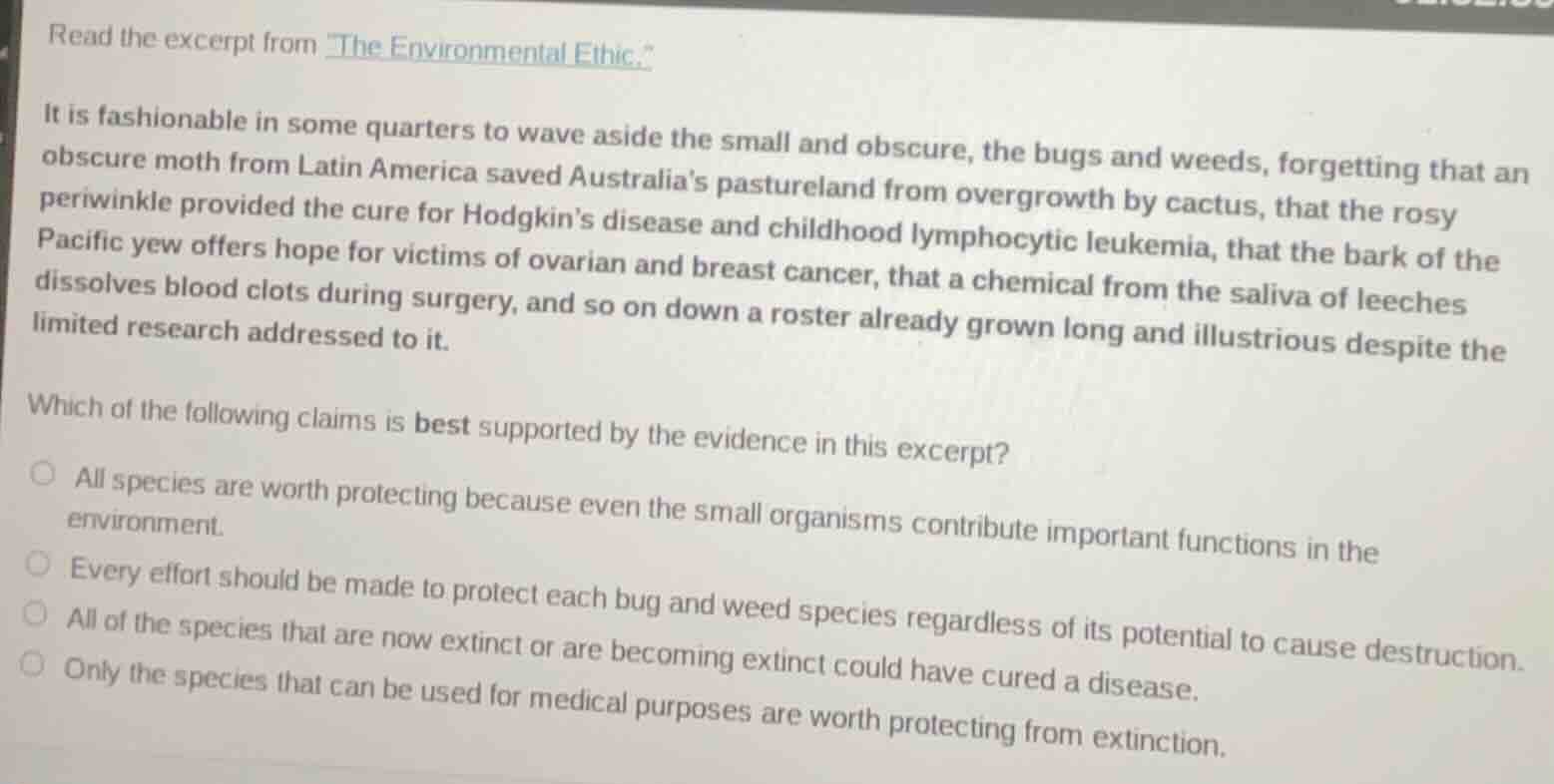 read the excerpt from the environmental ethic. it is fashionable in som…