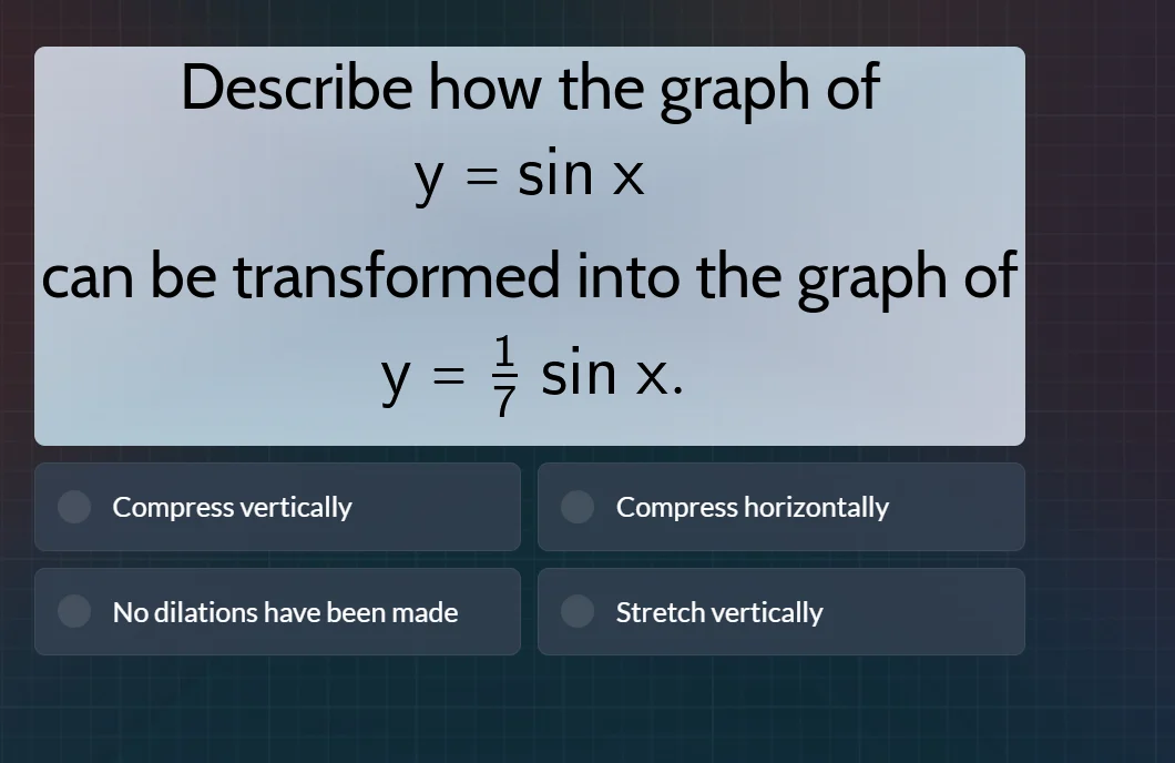 describe how the graph of y = sin x can be transformed into the graph o…
