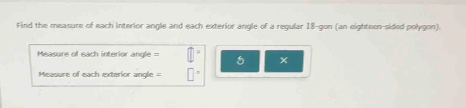 find the measure of each interior angle and each exterior angle of a re…