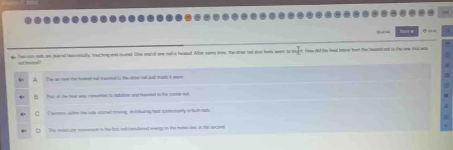 two iron rods are placed horizontally, touching end - to - end. one end…