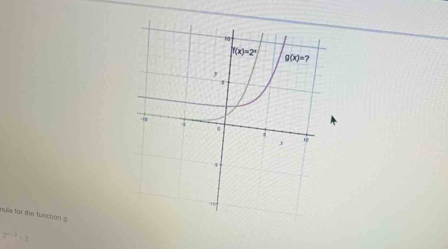 ula for the function g. $2^{x + 1}+2$